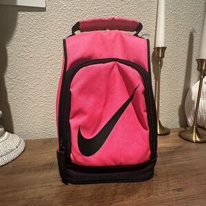 Nike Pink & Black Insulated Lunch Box Bag Zip Swoosh